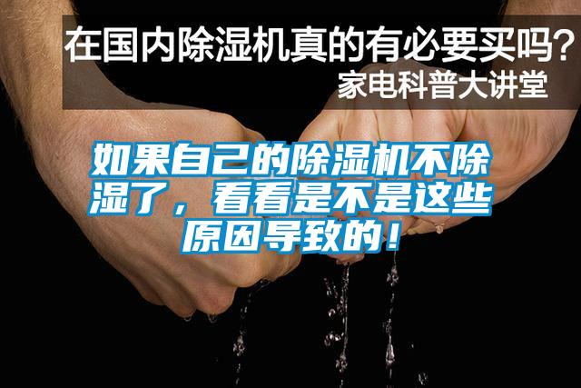 如果自己的除濕機不除濕了，看看是不是這些原因導致的！