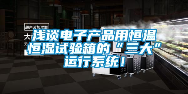 淺談電子產品用恒溫恒濕試驗箱的“三大”運行系統！
